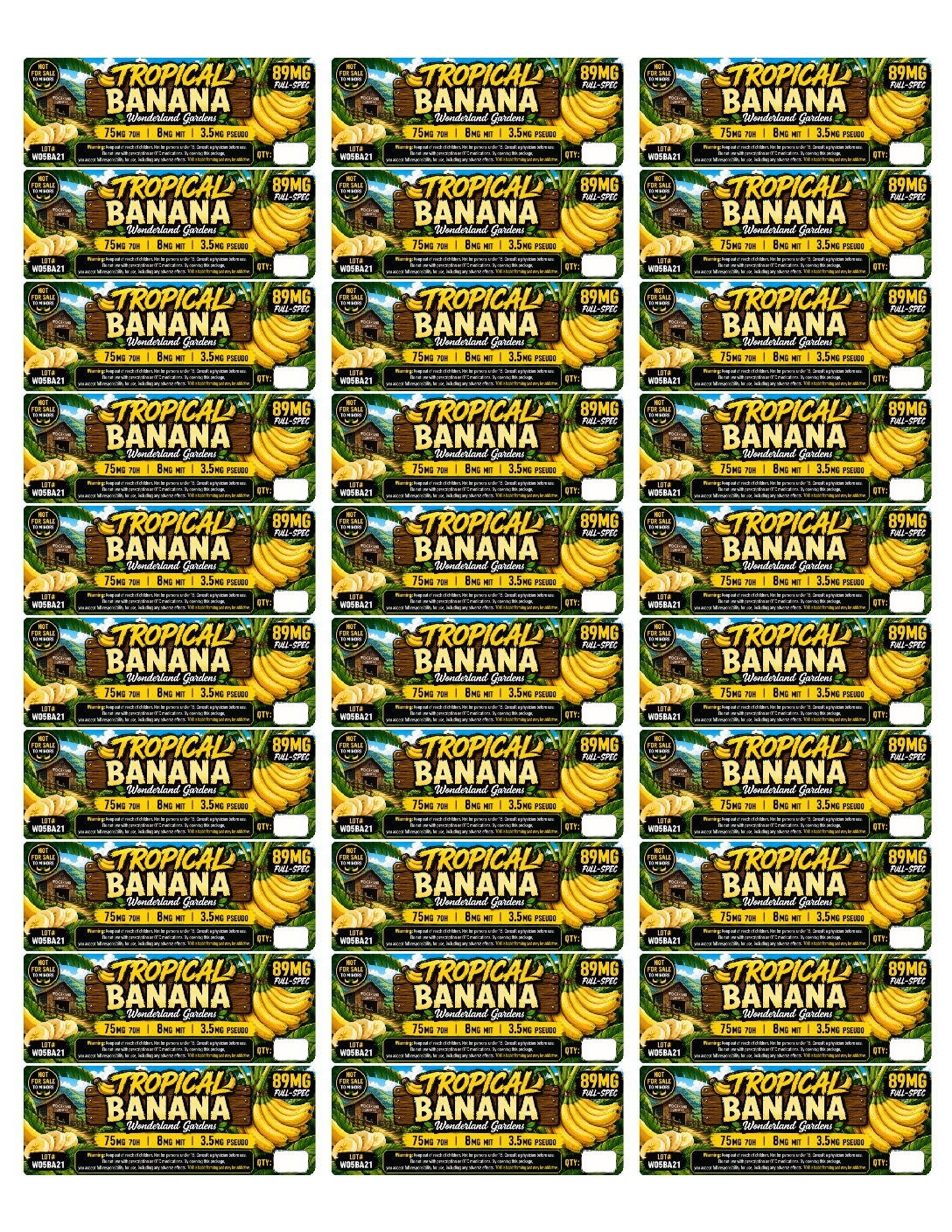 89MG - Tropical Banana 7OH Tabs (Full-Spec) **SALE** - Image 4